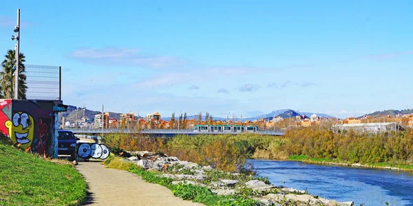 Jardines Playa Sant Adria Del Besos Barcelona Cataluña España Europa —  Fotos de Stock