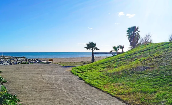 Strand Von Sant Adria Del Besos Barcelona Katalonien Spanien Europa — Stockfoto