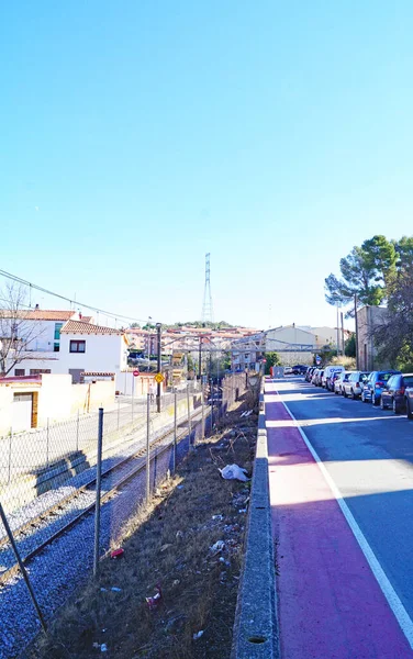 Залізнична Станція Міст Через Залізничні Колії Єрі Барселоні Анонії Каталонії — стокове фото