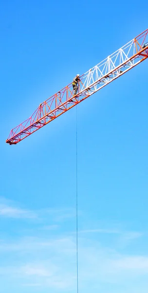 Byggande Kran För Att Förverkliga Ett Flervåningshus Barcelona Katalonien Spanien — Stockfoto