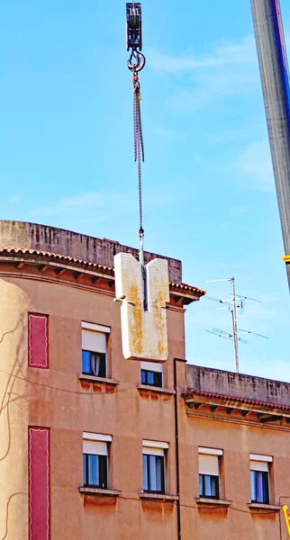 Construction Une Grue Pour Réalisation Bloc Appartements Barcelone Catalogne Espagne — Photo