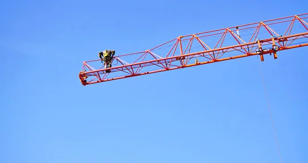 Construction Une Grue Pour Réalisation Bloc Appartements Barcelone Catalogne Espagne — Photo