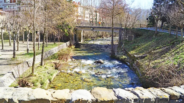 Rivier Bastareny Als Deze Door Baga Bergada Barcelona Catalunya Spanje — Stockfoto