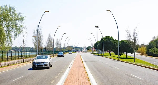 Road Castedefels Next Olympic Pond Barcelona Catalunya Spain Europe — Stock Photo, Image