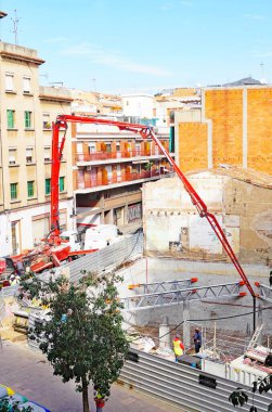 Barselona, Katalunya, İspanya ve Avrupa 'da bir apartman bloğu inşaatı