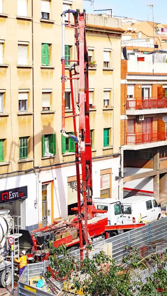 Výstavba Bytového Domu Barceloně Katalánsku Španělsku Evropě — Stock fotografie