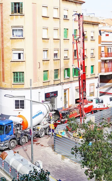 Construção Bloco Apartamentos Barcelona Catalunha Espanha Europa — Fotografia de Stock