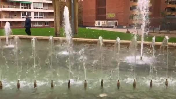 Video Ornamental Fountain Garden Nou Barris Barcelona Catalonia Spain Europe — Stock Video