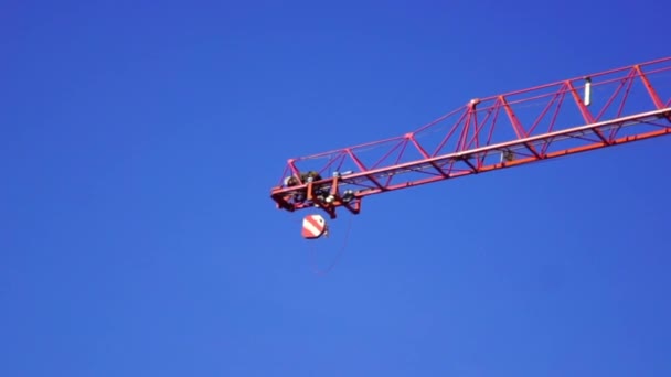 Construction Crane Realization Block Flats Barcelona Catalunya Spain Europe — Stock Video