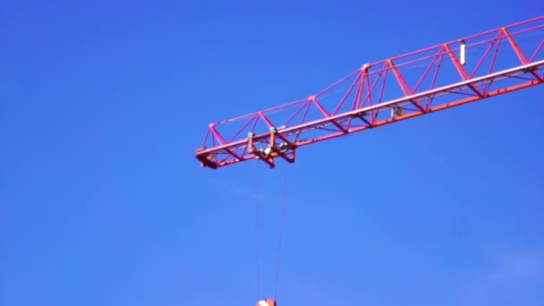 Construction Crane Realization Block Flats Barcelona Catalunya Spain Europe — Stock Video