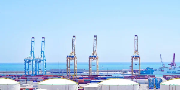 Zone Industrielle Port Barcelone Catalogne Espagne Europe — Photo