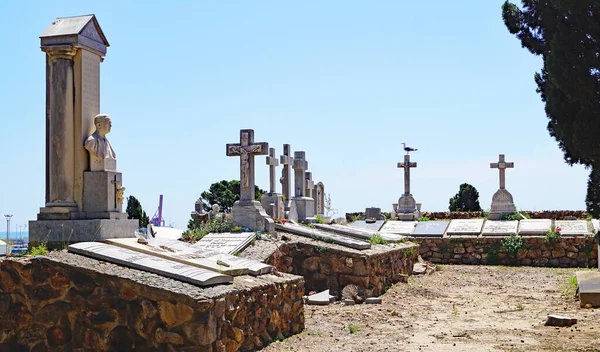 Panorama Van Montjuïsche Begraafplaats Barcelona Catalunya Spanje Europa — Stockfoto