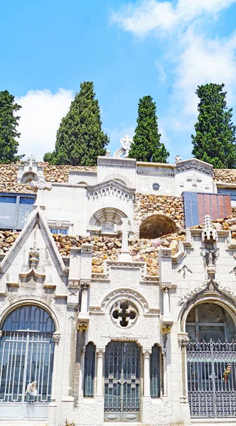 Blick Auf Den Montjuic Friedhof Barcelona Katalonien Spanien Europa — Stockfoto