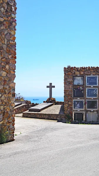 Panorámica Del Cementerio Montjuic Barcelona Cataluña España Europa — Foto de Stock