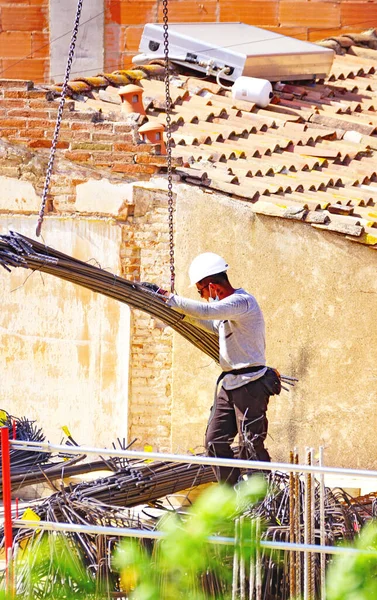 Workers Construction Building Barcelona Catalunya Spain Europe — Stock Photo, Image