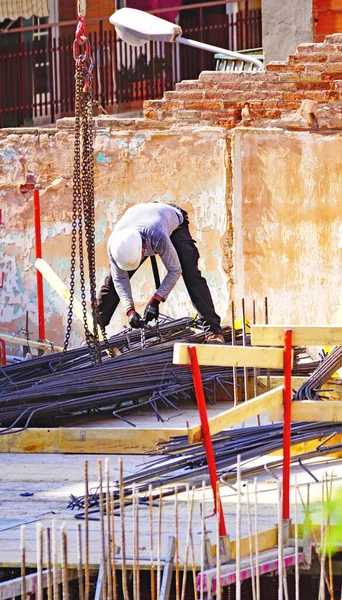 Workers Construction Building Barcelona Catalunya Spain Europe — Stock Photo, Image