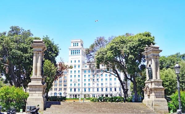 Plaza Catalunya Med Monument Över Franes Macia Barcelona Catalunya Spanien — Stockfoto