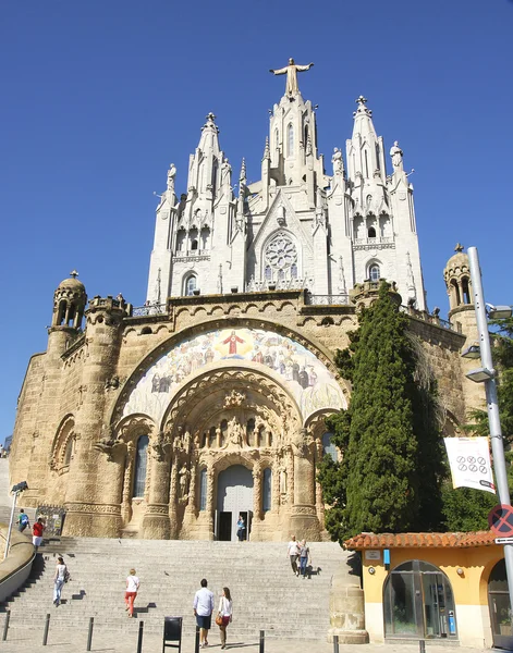 Chrám Nejsvětějšího srdce v tibidabo — Stock fotografie