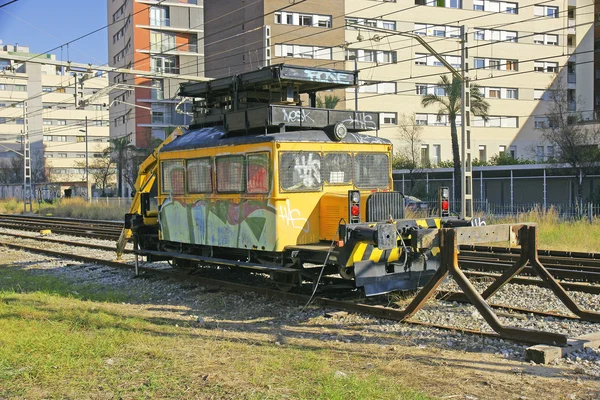 Reparaciones de máquinas en las vías del ferrocarril —  Fotos de Stock