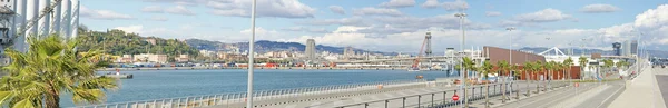 Overview of road and harbor breakwater — Stock Photo, Image