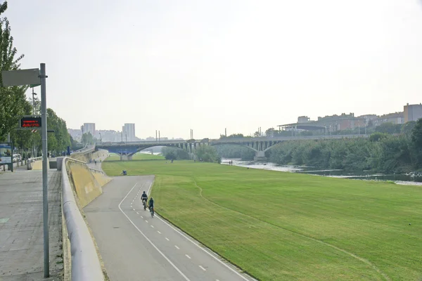 Panoramatické říčního parku Besos — Stock fotografie