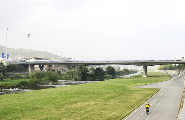 Panoramic of the Fluvial Park of the Besos — Stock Photo, Image