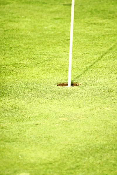 Pole golfowe oraz klub — Zdjęcie stockowe