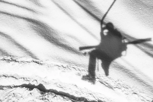 Schatten am Skilift — Stockfoto