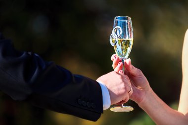 kutlama kadeh şampanya gelinin elinde