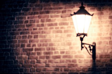 Fener tuğla üzerinde eski şehir duvar, bulanıklık