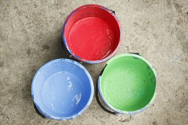 Three old containing color silkscreen. — Stock Photo, Image