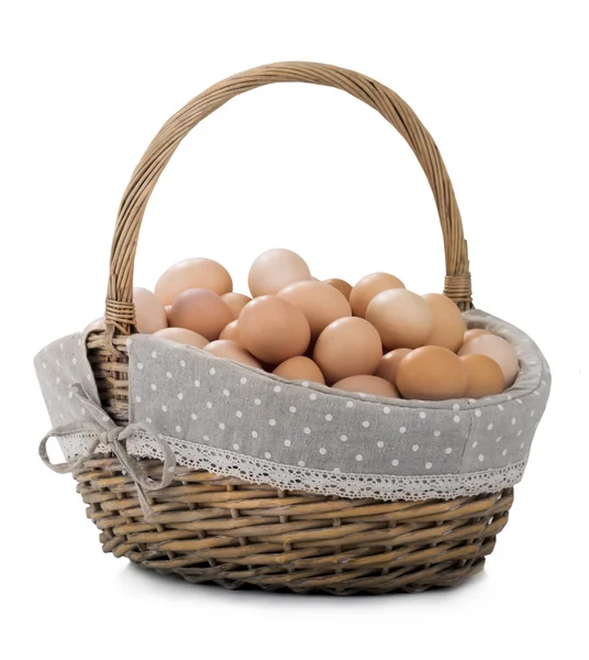 Eggs in a basket — Stock Photo, Image