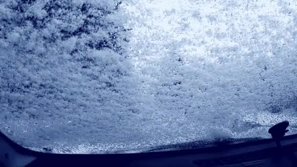 Nevando Carretera Montaña Invierno — Vídeos de Stock