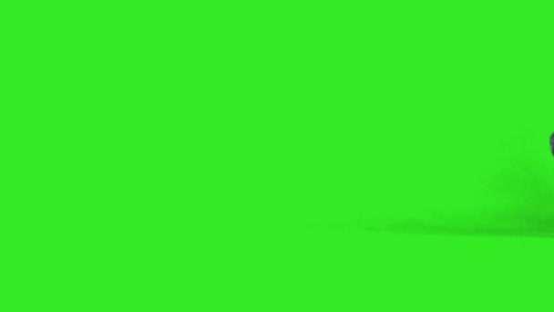 スローモーション英語鳩は緑の画面上を歩く — ストック動画