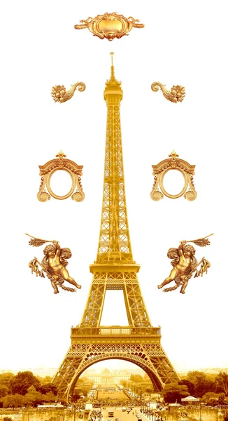 Golden Eiffel Tower — Stock Photo, Image