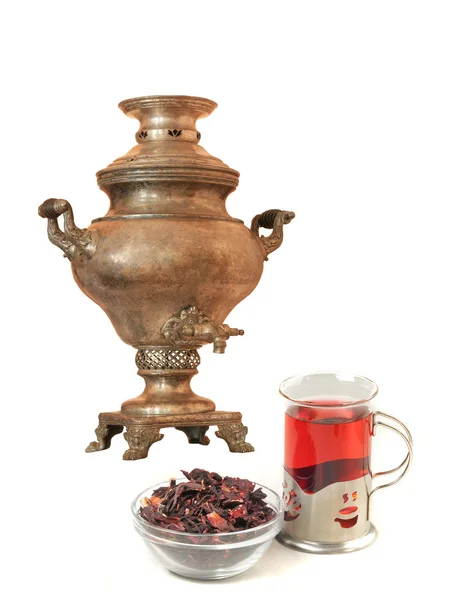 Samovar a čaj — Stock fotografie