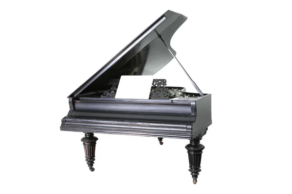 Zwarte oude piano — Stockfoto