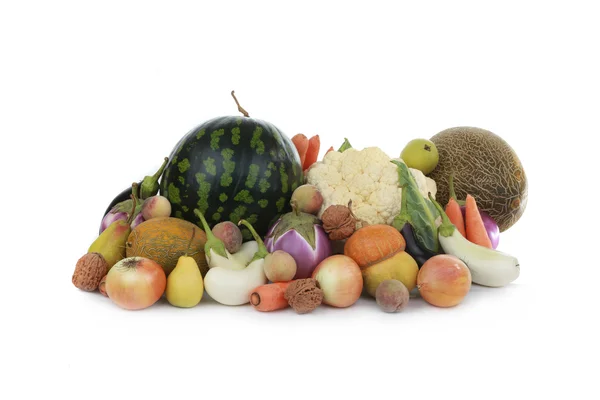 从蔬菜和水果的秋天静物画。 — 图库照片