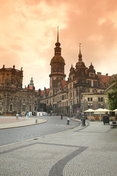 从 Theaterplatz 城堡，德累斯顿的视图 — 图库照片