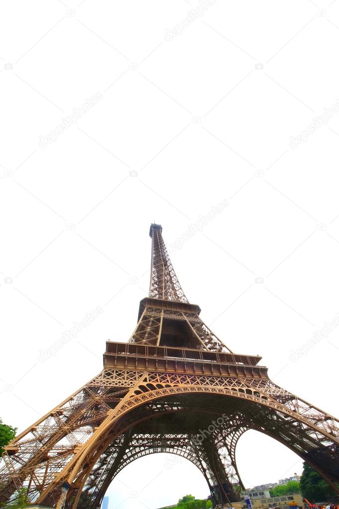 Isolated Eiffel Tower in Paris