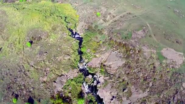 Vista aerea del fiume Kamyanka, Ucraina — Video Stock