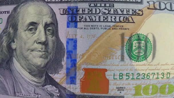 100 долларов за банкноту — стоковое видео