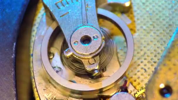 Vintage watch machinery macro detail — Stock Video