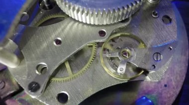 Klasik saat mekanizması makro detayı