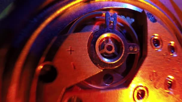 Vintage watch machinery macro detail — Stock Video