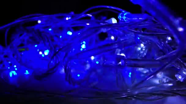 Dekoratív ünnepi garland fények — Stock videók