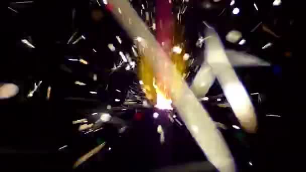 Año Nuevo bengala sparkler — Vídeo de stock