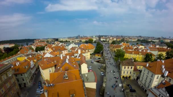 Ponte Carlo (Karluv Most) e Castello di Praga — Video Stock