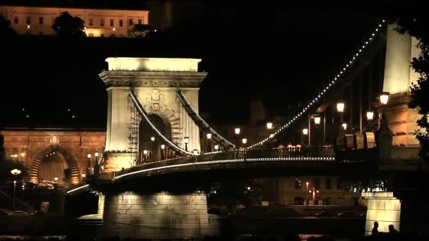 Puente de la cadena de Szechenyi — Vídeo de stock