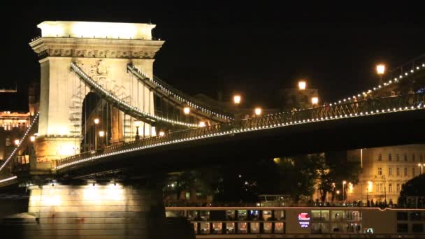 Szechenyi zincir köprü — Stok video